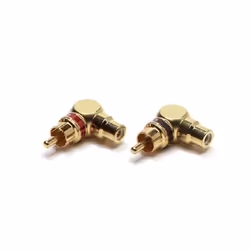 Embouts coudes RCA courtes CALIBER CL606 - Connecteurs à code de couleurs - Noir - 2 pièces