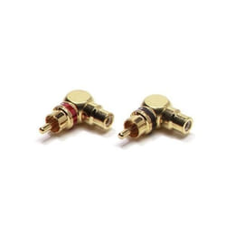 Embouts coudes RCA courtes CALIBER CL606 - Connecteurs à code de couleurs - Noir - 2 pièces