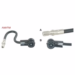 AM/FM aerial adapter Connector A: Dodge/Ford/Chrysler/Chevrolet/Daewoo male Connector B: ISO 50 Ohm male Cable Length: 15 cm. ...