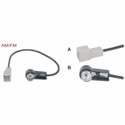 Adaptateur pour antenne AM/FM Connecteur A : Hyundai/Kia femelle Connecteur B : ISO 50 Ohm male Longueur du cable : 15 cm Com ...