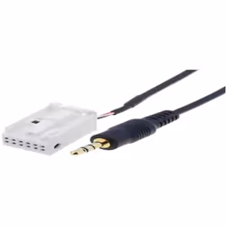 Cable Autoradio Aux in adapter pour MOST/ Quadlock 1 x 12 pins bloc blanc > 3.5 mm stéréo prise jack Audi/ Seat/ Skoda/ Volks ...