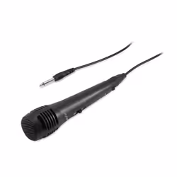 Caliber HPG-MIC1, Microphone de karaoké, Avec fil, 3,5 mm (1/8"), Noir, Plastique, Boutons