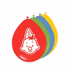 Studio 100 Clown Bumba, Balloons Pack Of 8, Ballon-jouet, Caoutchouc, 3 an(s), Néerlandais, Français