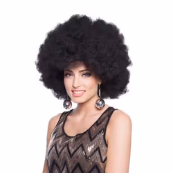 Folat 26840, Perruque de déguisement, Adulte, Femelle, Polyester, Noir, 1 pièce(s)