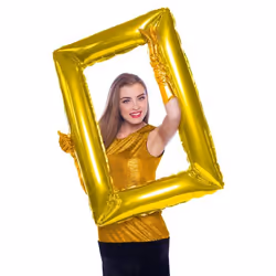 Cadre gonflable - Or - 85 x 60 cm - Rectangulaire - Plastique - Objets décoratifs