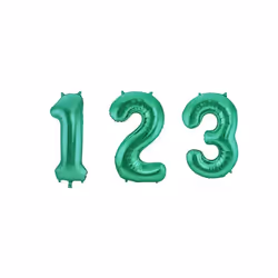 Ballon chiffre en aluminium vert métallique 86 cm - Marque - Modèle - Vert - Adulte - Mixte - Ballon hélium