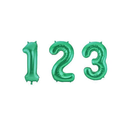 Ballon chiffre en aluminium vert métallique 86 cm - Marque - Modèle - Vert - Adulte - Mixte - Ballon hélium