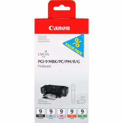 Canon Multipack de 5 cartouches d'encre PGI-9 MBK/PC/PM/R/G, Rendement standard, 5 pièce(s), Multi pack