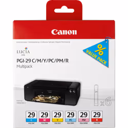Canon Multipack de 6 cartouches d'encre PGI-29 C/M/Y/PC/PM/R, Encre à pigments, Encre à pigments, 6 pièce(s), Multi pack