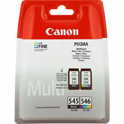Canon Multipack de cartouches d'encre PG-545/CL-546 BK/C/M/Y, Rendement standard, 2 pièce(s), Multi pack