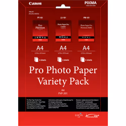 Canon Pack variété de papier photo A4 Pro PVP- 201 - 15 feuilles, Laser/a jet d'encre, A4, Blanc, 15 feuilles, PIXMA MP272 PI ...