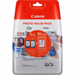 Canon Cartouche d'encre à haut rendement PG-545XL/CL-546XL + Pack économique de papiers photo, Rendement élevé (XL), Encre à  ...