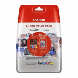 Canon Pack économique de papiers photo CLI-551XL BK/C/M/Y à haut rendement, Encre à colorant, Encre à colorant, Multi pack