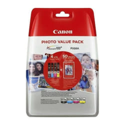 Canon Pack économique de papiers photo CLI-551XL BK/C/M/Y à haut rendement