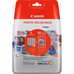 Canon CLI-571 C/M/Y/BK, Rendement standard, 7 ml, 7 ml, 4 pièce(s), Multi pack