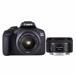 Canon EOS 2000D + EF-S 18-55 IS II + EF 50mm, 24,1 MP, 6000 x 4000 pixels, CMOS, Full HD, Écran tactile, Noir