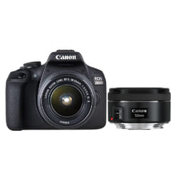 Canon EOS 2000D + EF-S 18-55 IS II + EF 50mm 1/2" Boîtier d'appareil-photo SLR 24,1 MP CMOS 6000 x 4000 pixels Noir