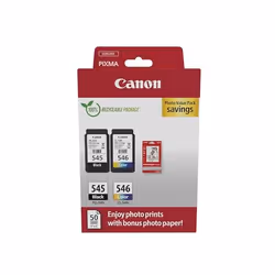 Cartouche d'encre CANON PG-545 noir + CL-546 couleurs + Papier