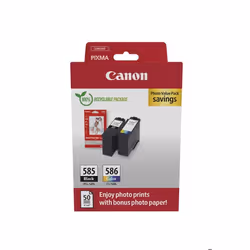 Cartouches dencre - CANON - PG-585 / CL-586 - Pack de 2 - 180 pages - Papier photo 4x6 inclus