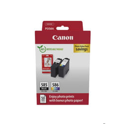 Cartouches dencre - CANON - PG-585 / CL-586 - Pack de 2 - 180 pages - Papier photo 4x6 inclus