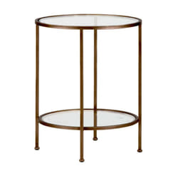 Table d'appoint ronde en métal et verre ø46cm - Laiton - GODDESS