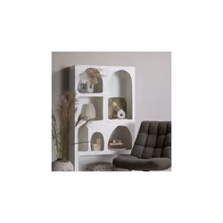 Inspirez-vous de cette bibliothèque à 7 niches en bois blanc pour apporter une touche atypique à votre déco. Doté d' étagères ...