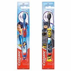 Colgate Batman/Wonder Woman, Brosse à dents, Enfant, Multicolore, 6 an(s), Plastique