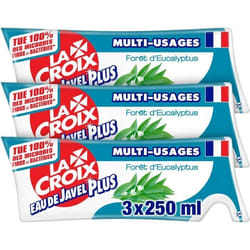 LACROIX Eau de Javel Plus Désinfectant Forêt dEucalyptus Eco Recharges - 3 x 250 ml
