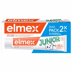 Dentifrice Junior - Elmex - 6-12 ans - Lot de 2 x 75ml - Fluor - Reminéralisation de lémail