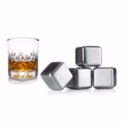 Vacu Vin 8714793186033, Pierre réfrigérante, Acier inoxydable, Acier inoxydable, Whisky, 4 pièce(s), 26 mm