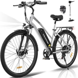 COLORWAY Vélo Électrique 28 VAE - E-BIKE VTT Batterie amovible 36V 15Ah - Moteur 250W - Shimano 7 Vitesses - Argent