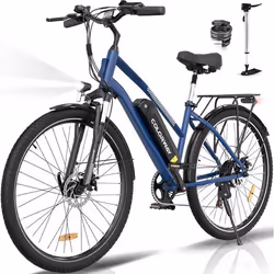 COLORWAY Vélo Électrique 28 VAE - E-BIKE VTT Batterie amovible 36V 15Ah - Moteur 250W - Shimano 7 Vitesses - Bleu