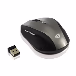 Conceptronic CLLM5BTRVWL, Droitier, Optique, RF sans fil, 1600 DPI, Noir, Gris