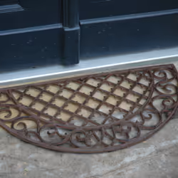 Esschert Design Paillasson en fonte demi-lune carreau