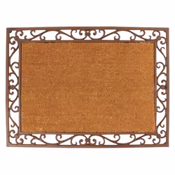 Esschert Design Paillasson Fonte/Cocos, Paillasson décoratif, Rectangulaire, Marron, Monochromatique, Fibre, Fer