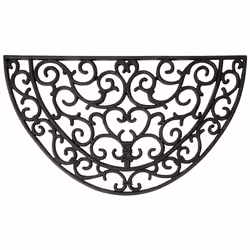 Esschert Design Paillasson caoutchouc demi-rond, Paillasson caoutchouc, Intérieur &amp; extérieur, Demi-rond, Noir, Monochrom ...
