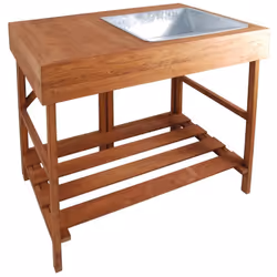 Table à rempoter en bois dur avec plan de travail et étagère ! Caractéristiques techniques Bac de rempotage:Oui Couleur:Marro ...