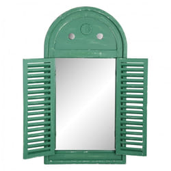 Esschert Design - Miroir Louvre - l 3,9 cm x l 39,2 cm x h 75 cm - Vert patiné - Livraison gratuite