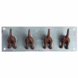 Esschert Design LH151, Intérieure et extérieure, Patère, Marron, Acier inoxydable, Vis, Rectangle, 1 pièce(s)