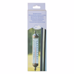 Esschert Design Thermometer Fensterrahmen Thermomètre liquide Extérieure Bronze, Blanc