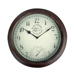 Esschert Design Gartenuhr Horloge à quartz Rond Marron