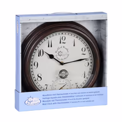 Esschert Design Gartenuhr Horloge à quartz Rond Marron