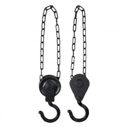 Esschert Design - Set de 2 poulies à crochet - l 3,1 x l 6,6 x h 14,5 cm - Fonte - Livraison gratuite - Marron