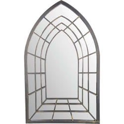Grand miroir fenêtre en métal Manoir