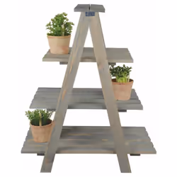 Étagère en bois finition vieillie, pour y disposer des pots de fleurs en bois finition vieillie. Cette étagère est idéale sur ...