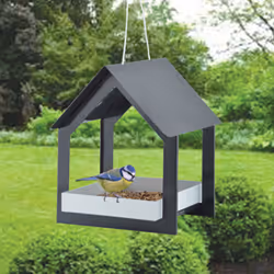 Esschert Design FB407 mangeoire pour oiseau Gris, Blanc Acier Support