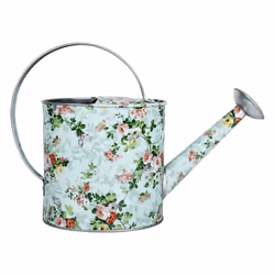Esschert Design Arroisoir extérieur décor Roses, 1,8 L, Bleu, Vert, Rose, Blanc