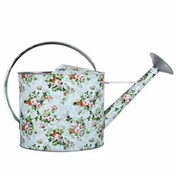 Esschert Design Arroisoir extérieur décor Roses, 6,8 L, Vert, Rose, Blanc