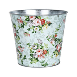 Esschert Design Cache pot en zinc décor Roses
