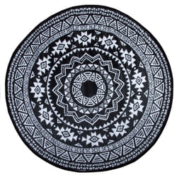 Esschert Design OC18 tapis de sol Extérieure Rond Noir, Blanc